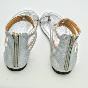 Merozzi Silver Gladiator Sandals - Amethyst Shoes